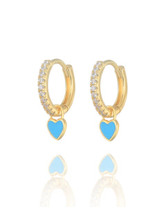 Heart You Earrings Turquoise | Gold Plated 925 Sterling Silver