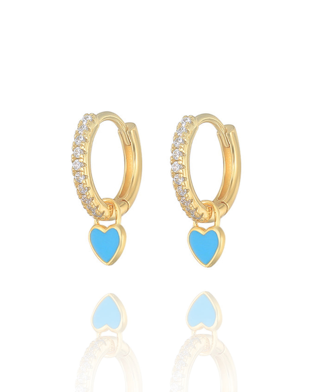 Heart You Earrings Turquoise | Gold Plated 925 Sterling Silver