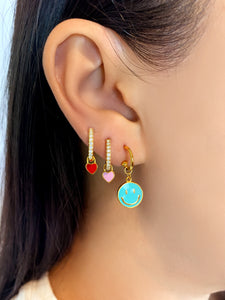 Heart You Earrings Pink | Gold Plated 925 Sterling Silver 