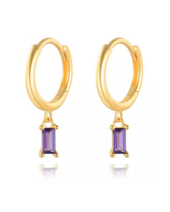 Mackenzie Drops Purple | Gold Plated 925 Sterling Silver