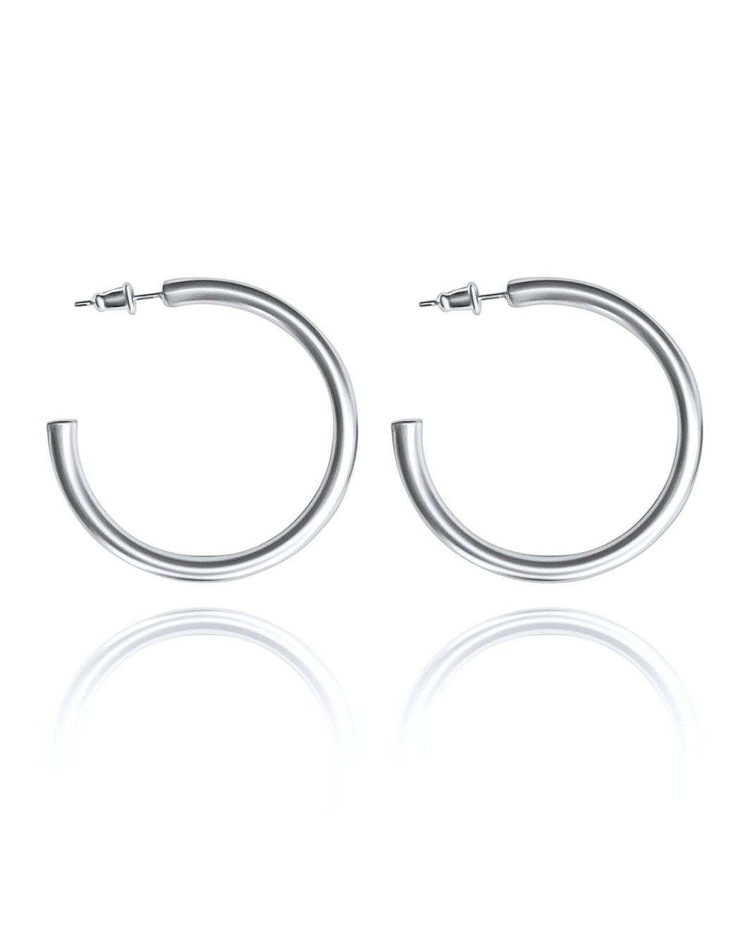 Large Zoie Hoops Silver