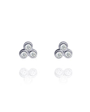 Load image into Gallery viewer, Trio Bezel Studs Silver
