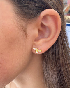 Bee Studs Gold | Gold Plated 925 Sterling Silver