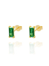 Load image into Gallery viewer, Billy Studs Emerald | Gold Plated 925 Sterling Silver
