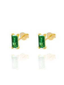 Billy Studs Emerald | Gold Plated 925 Sterling Silver