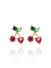 Load image into Gallery viewer, Cherry Studs | Gold Plated 925 Sterling Silver
