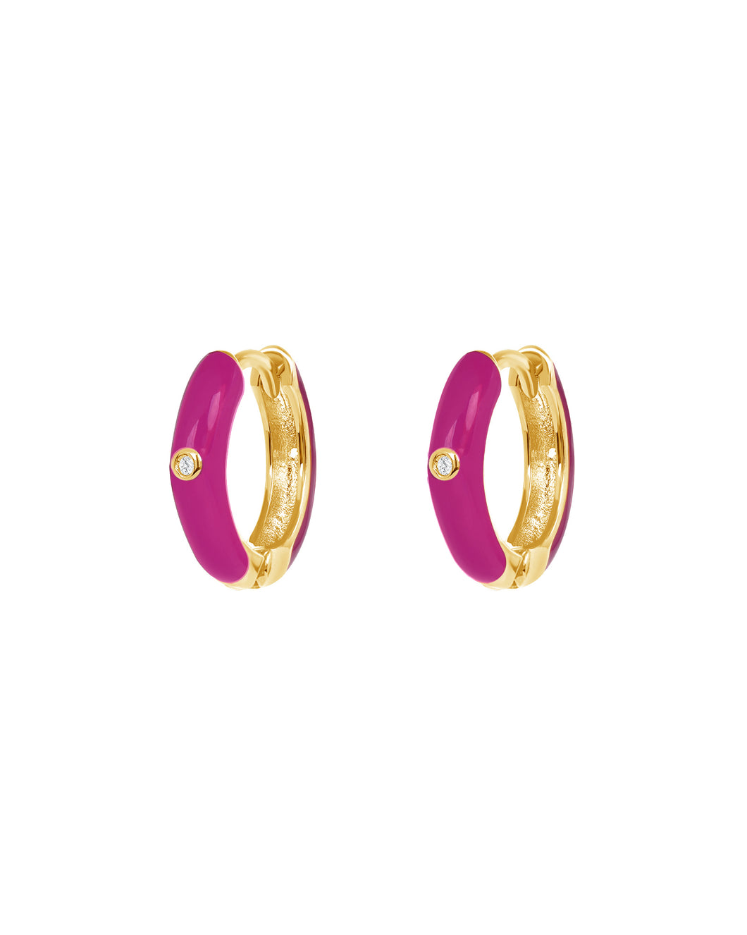 Dakota Huggies Fuchsia | Gold Plated 925 Sterling Silver