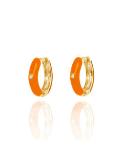 Dakota Huggies Bright Orange | Gold Plated 925 Sterling Silver