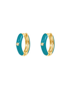 Dakota Huggies Teal | Gold Plated 925 Sterling Silver