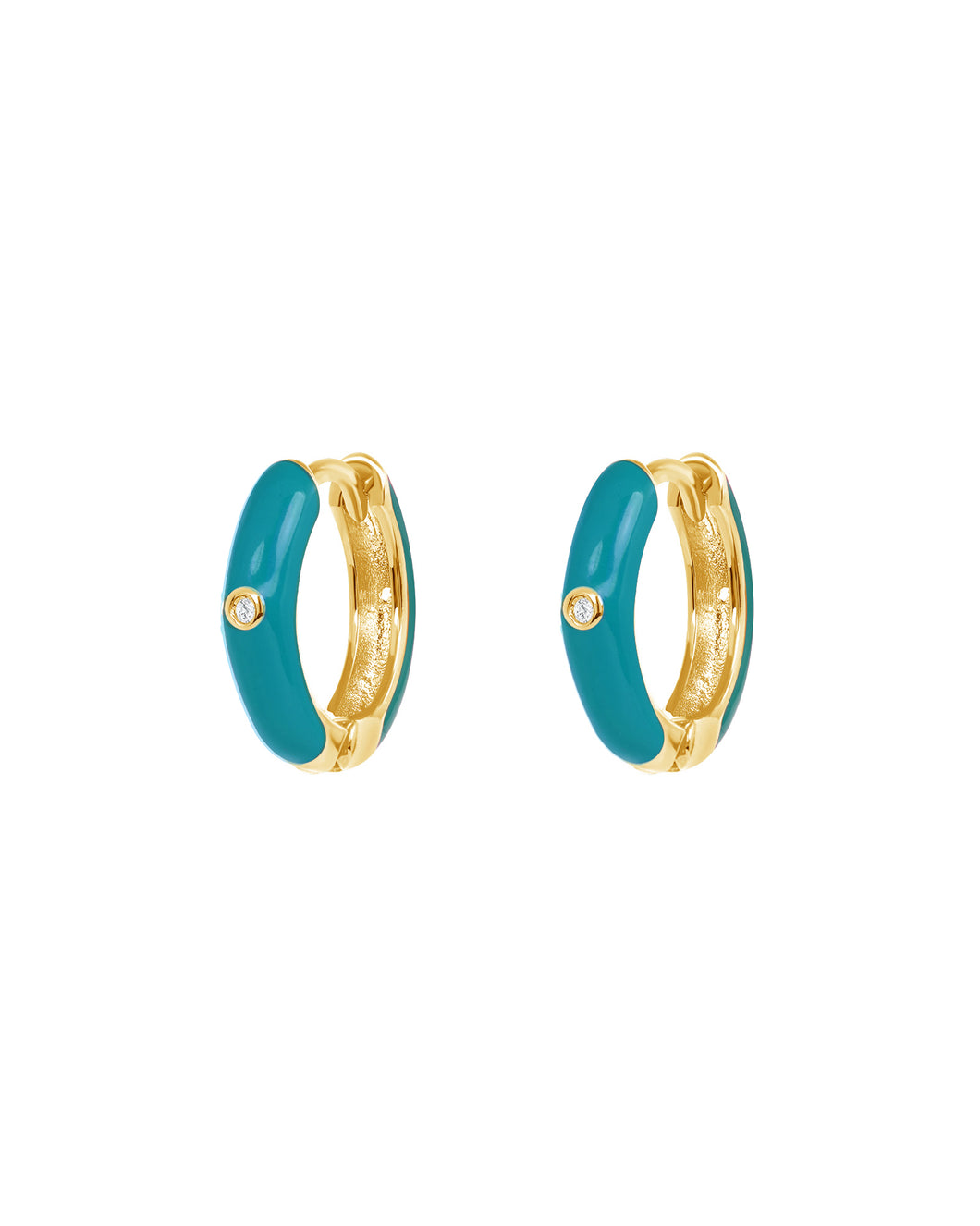 Dakota Huggies Teal | Gold Plated 925 Sterling Silver