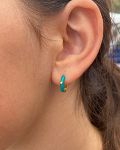 Dakota Huggies Teal | Gold Plated 925 Sterling Silver