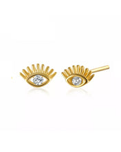 Load image into Gallery viewer, Eye Studs Gold | Gold Plated 925 Sterling Silver
