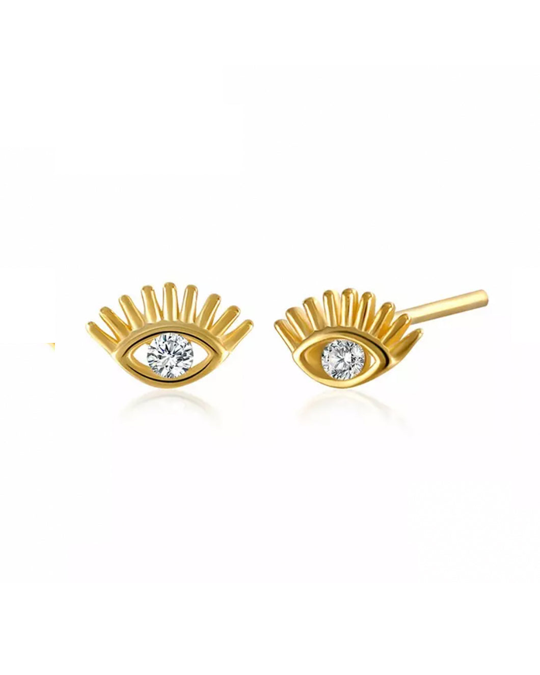 Eye Studs Gold | Gold Plated 925 Sterling Silver