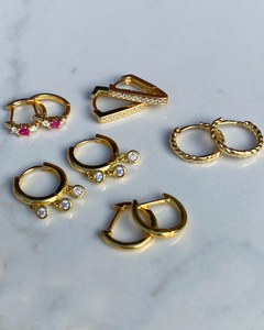 gold plated huggies earrings
