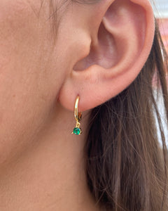 Hailey Drops Emerald | Gold Plated 925 Sterling Silver