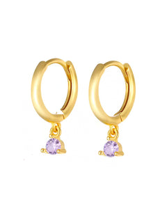 Hailey Drops Purple | Gold Plated 925 Sterling Silver