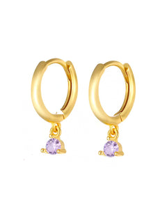 Hailey Drops Purple | Gold Plated 925 Sterling Silver