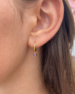 Hailey Drops Purple | Gold Plated 925 Sterling Silver