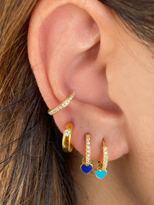 Heart You Earrings Navy | Gold Plated 925 Sterling Silver