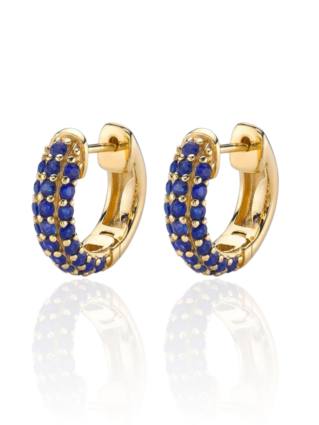 Portia Huggies Sapphire | Gold Plated 925 Sterling Silver