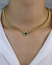 Load image into Gallery viewer, Leighton Emerald Pendant Choker
