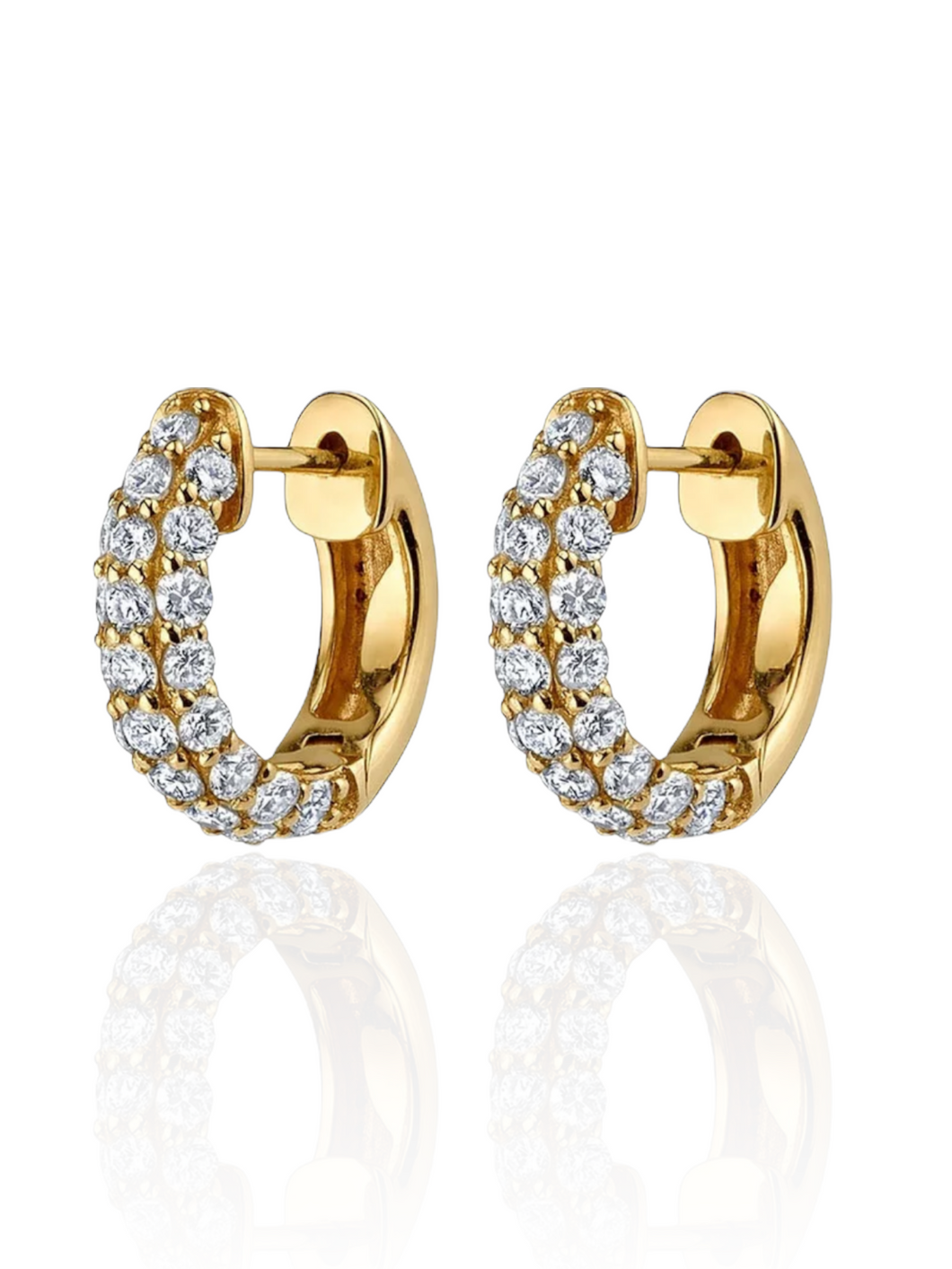 Portia Huggies White | Gold Plated 925 Sterling Silver