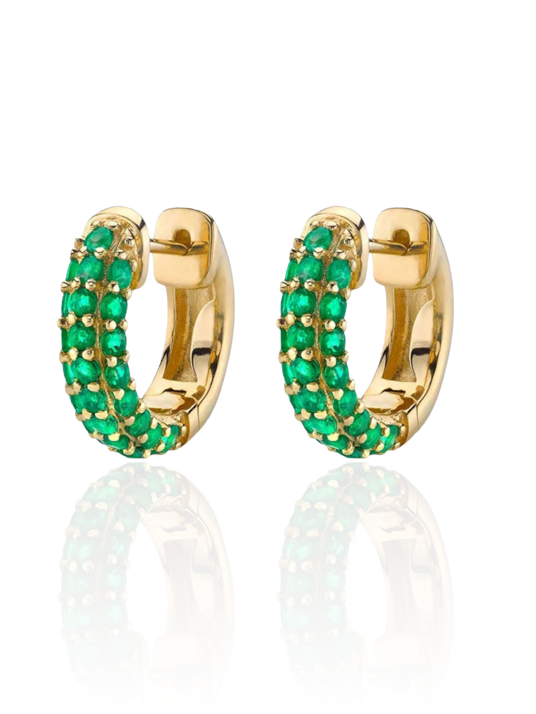 Portia Huggies Emerald | Gold Plated 925 Sterling Silver
