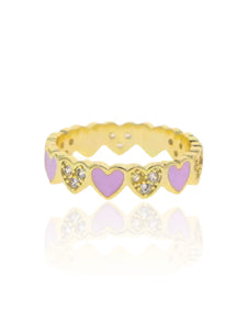 Heart You Ring Purple | Gold Plated 925 Sterling Silver