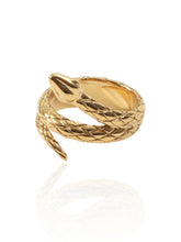 Load image into Gallery viewer, All Gold Snake Ring
