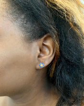 Load image into Gallery viewer, Isola Flower Studs Blue | Gold Plated 925 Sterling Silver
