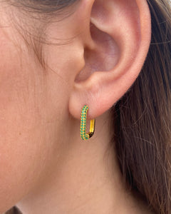 Libby Hoops Emerald | Gold Plated 925 Sterling Silver