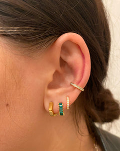 Double Genevieve Emerald | Gold Plated 925 Sterling Silver