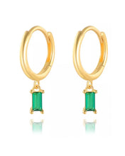 Load image into Gallery viewer, Mackenzie Drops Emerald | Gold Plated 925 Sterling Silver
