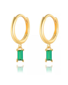 Mackenzie Drops Emerald | Gold Plated 925 Sterling Silver
