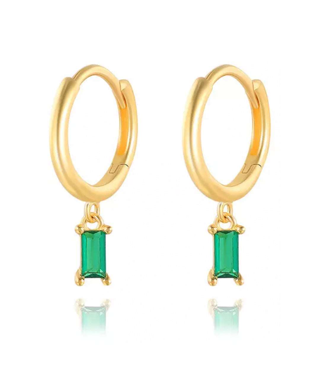 Mackenzie Drops Emerald | Gold Plated 925 Sterling Silver