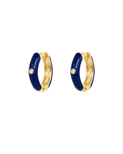 Dakota Huggies Navy | Gold Plated 925 Sterling Silver