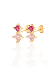 Load image into Gallery viewer, Nola Studs Pink | Gold Plated 925 Sterling Silver
