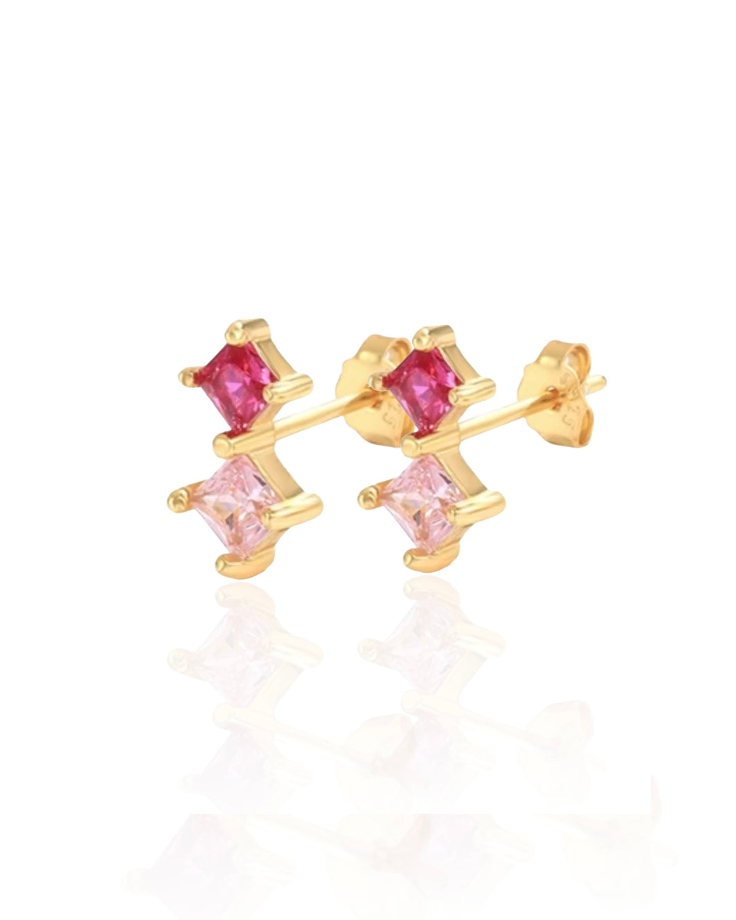 Nola Studs Pink | Gold Plated 925 Sterling Silver