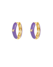 Load image into Gallery viewer, Dakota Huggies Purple | Gold Plated 925 Sterling Silver
