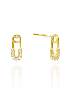 Tiny Safety Pin Studs Gold | Gold Plated 925 Sterling Silver