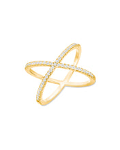 Load image into Gallery viewer, X Ring Gold | Gold Plated 925 Sterling Silver
